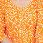 VOJ Women's Orange Rayon Floral Printed Frontsilt Anarkali Kurta | Swadesiicart