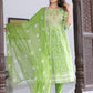 VOJ Women's Mint Rayon Embroidered Kurta Pant & Dupatta Set (Naira Cut) | Swadesiicart