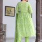 VOJ Women's Mint Rayon Embroidered Kurta Pant & Dupatta Set (Naira Cut) | Swadesiicart