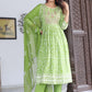 VOJ Women's Mint Rayon Embroidered Kurta Pant & Dupatta Set (Naira Cut) | Swadesiicart
