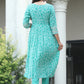 VOJ Women's Sege Green Rayon Embroidered Kurta Pant & Dupatta Set (Naira Cut) | Swadesiicart