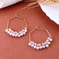 VOJ Women Gold-Polished Peral Hoop Earrings - Swadesiicart