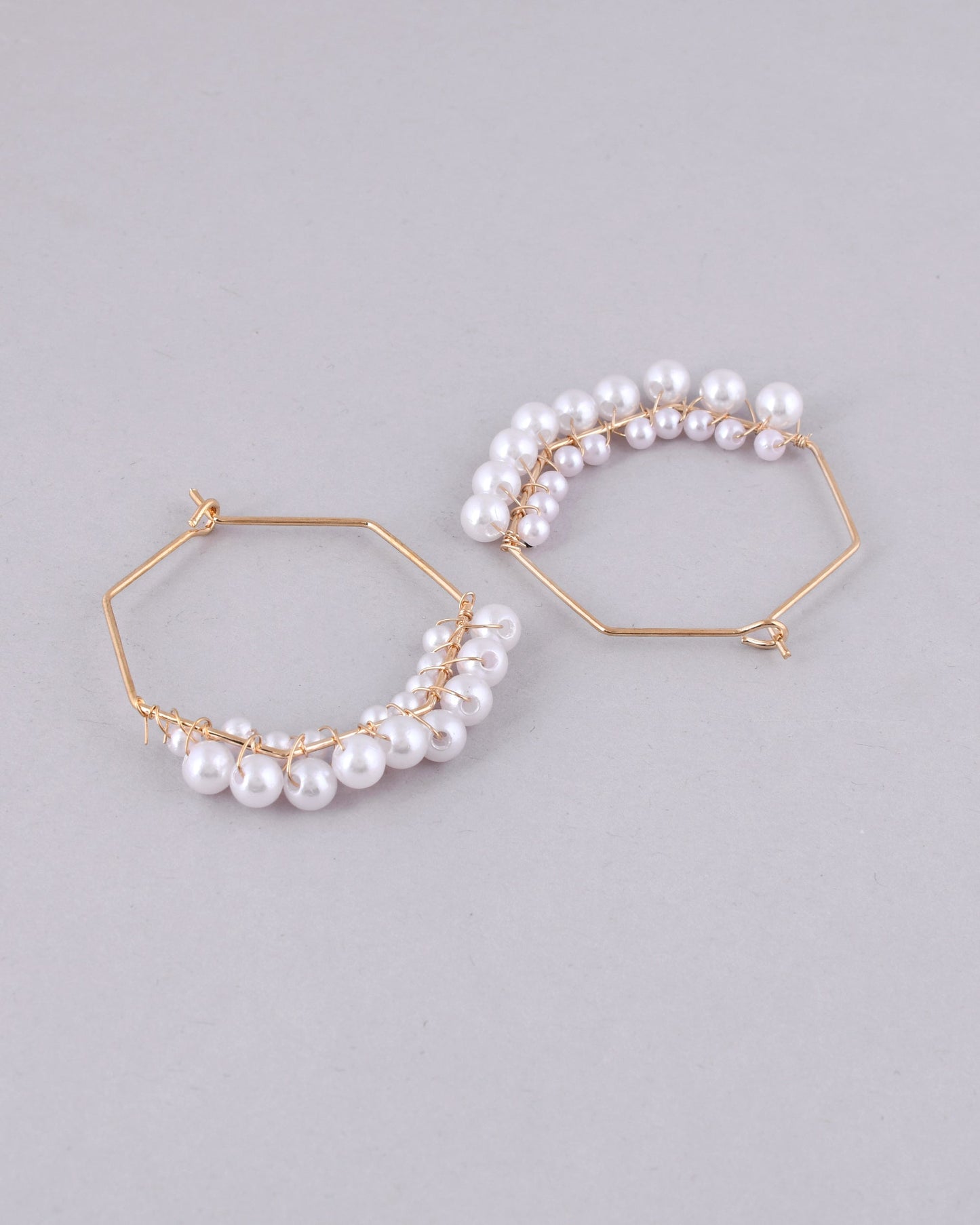 VOJ Women Gold-Polished Peral Hoop Earrings - Swadesiicart