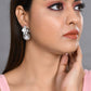 VOJ Women Silver Plated Flower Peral Studs Earrings - VOJ (Valley Of Jewellery)