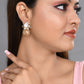 VOJ Women Gold-Polished Flower Peral Studs Earrings - VOJ (Valley Of Jewellery)