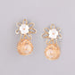 VOJ Women Gold-Polished Flower Peral Studs Earrings - Swadesiicart