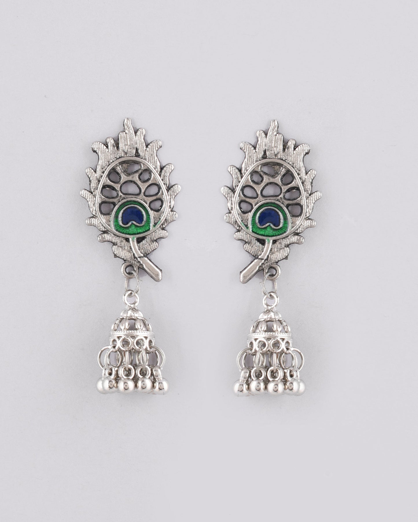 VOJ Women Silver Plated Oxidised Jewellary Set - Swadesiicart