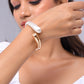 VOJ Women Stainless Steel Gold And Silver Plated Bracelet - VOJ (Valley Of Jewellery)
