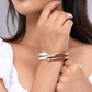 VOJ Women Stainless Steel Gold And Silver Polished Dimond Bracelet - Swadesiicart