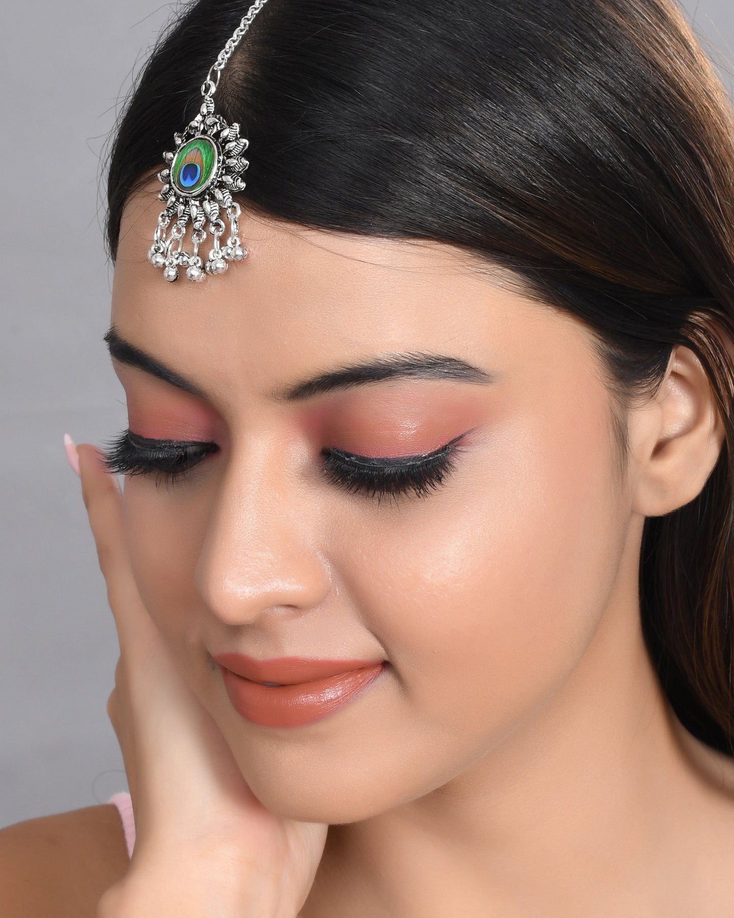 VOJ Women Silver Plated Maang Tikka - Swadesiicart