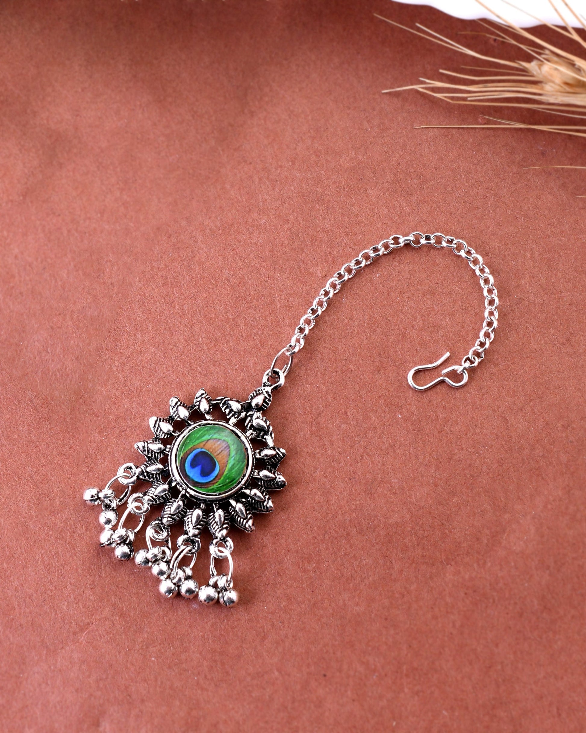 VOJ Women Silver Plated Maang Tikka - Swadesiicart