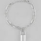 VOJ Mens Silver Plated Lock Bracelet - Swadesiicart