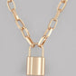 VOJ Mens Gold-Polished Lock Chain | Swadesiicart
