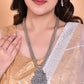 VOJ Women Oxidised Silver-Plated Peacock Jewellery Set - VOJ (Valley Of Jewellery)