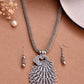 VOJ Women Oxidised Silver-Plated Peacock Jewellery Set - Swadesiicart