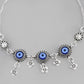VOJ Pack of 2 Silver Plated Evel Eye Anklets - Swadesiicart
