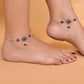 VOJ Pack of 2 Silver Plated Peacock Anklets - Swadesiicart