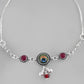 VOJ Pack of 2 Silver Plated Peacock Anklets - Swadesiicart