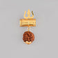VOJ Gold-Polished Brown Rudraksh Beaded Spiritual Pendant | Swadesiicart
