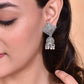 VOJ Silver Plated Oxidised Jhumka - VOJ (Valley Of Jewellery)