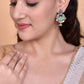 VOJ Silver Plated Peacock Contemporay Jhumka Earrings - Swadesiicart