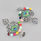 VOJ Silver Plated Peacock Contemporay Jhumka Earrings - Swadesiicart