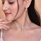 VOJ Silver Plated AD-Studded Necklace & Earrings Set - VOJ (Valley Of Jewellery)