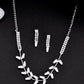 VOJ Silver Plated AD-Studded Necklace & Earrings Set - Swadesiicart