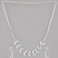VOJ Silver Plated AD-Studded Necklace & Earrings Set - Swadesiicart