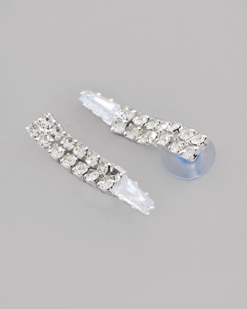 VOJ Silver Plated AD-Studded Necklace & Earrings Set - Swadesiicart