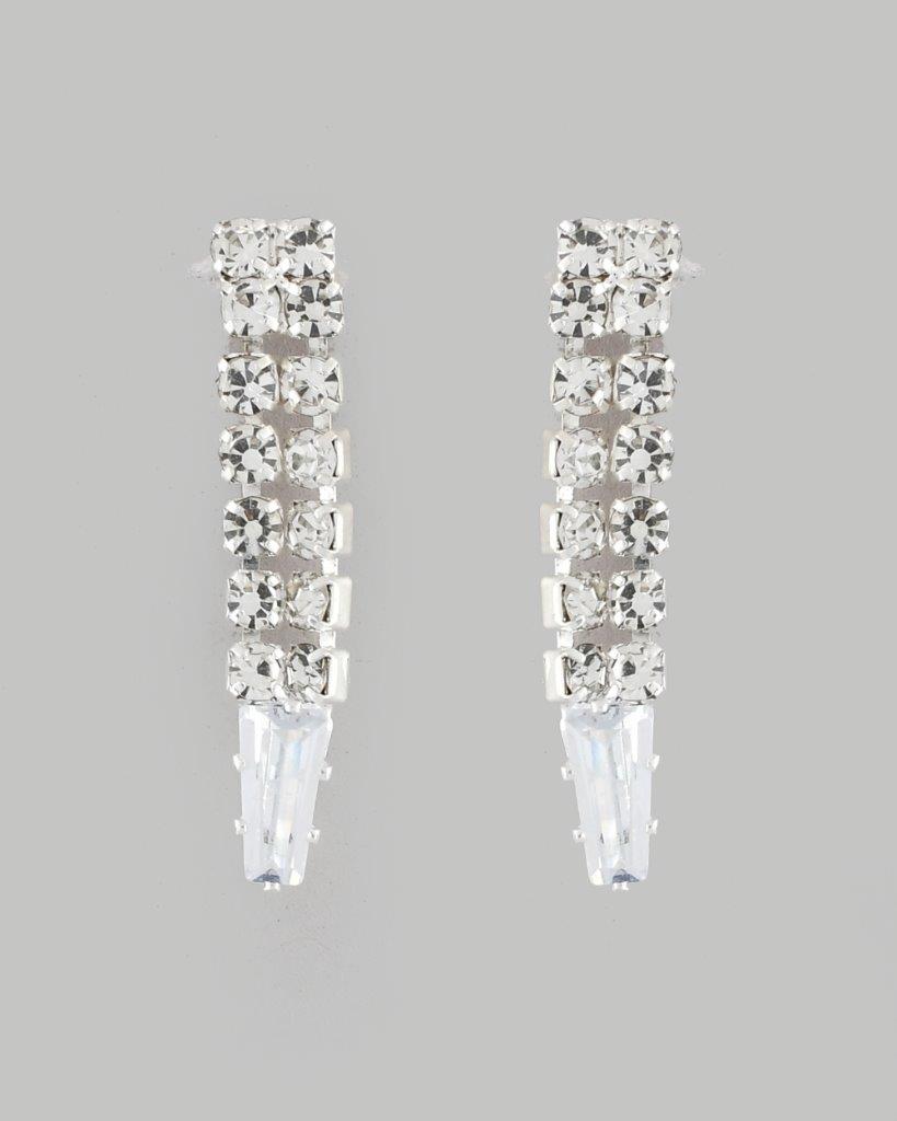 VOJ Silver Plated AD-Studded Necklace & Earrings Set - Swadesiicart