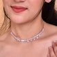 VOJ Rose Gold-Polished AD-Studded Necklace & Earrings - VOJ (Valley Of Jewellery)