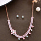 VOJ Rose Gold-Polished AD-Studded Necklace & Earrings - Swadesiicart