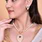 VOJ Gold-Polished Kundan Studsed And Beaded Necklace and Earring Set - Swadesiicart