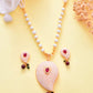 VOJ Gold-Polished Kundan Studsed And Beaded Necklace and Earring Set - Swadesiicart