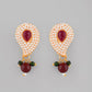 VOJ Gold-Polished Kundan Studsed And Beaded Necklace and Earring Set - Swadesiicart