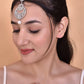 VOJ Silver Plated White AD-Studded Handcrafted Maang Tikka - Swadesiicart