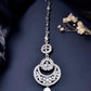 VOJ Silver Plated White AD-Studded Handcrafted Maang Tikka - Swadesiicart