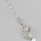 VOJ Silver Plated White AD-Studded Handcrafted Maang Tikka - Swadesiicart
