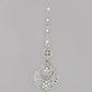 VOJ Silver Plated White AD-Studded Handcrafted Maang Tikka - Swadesiicart