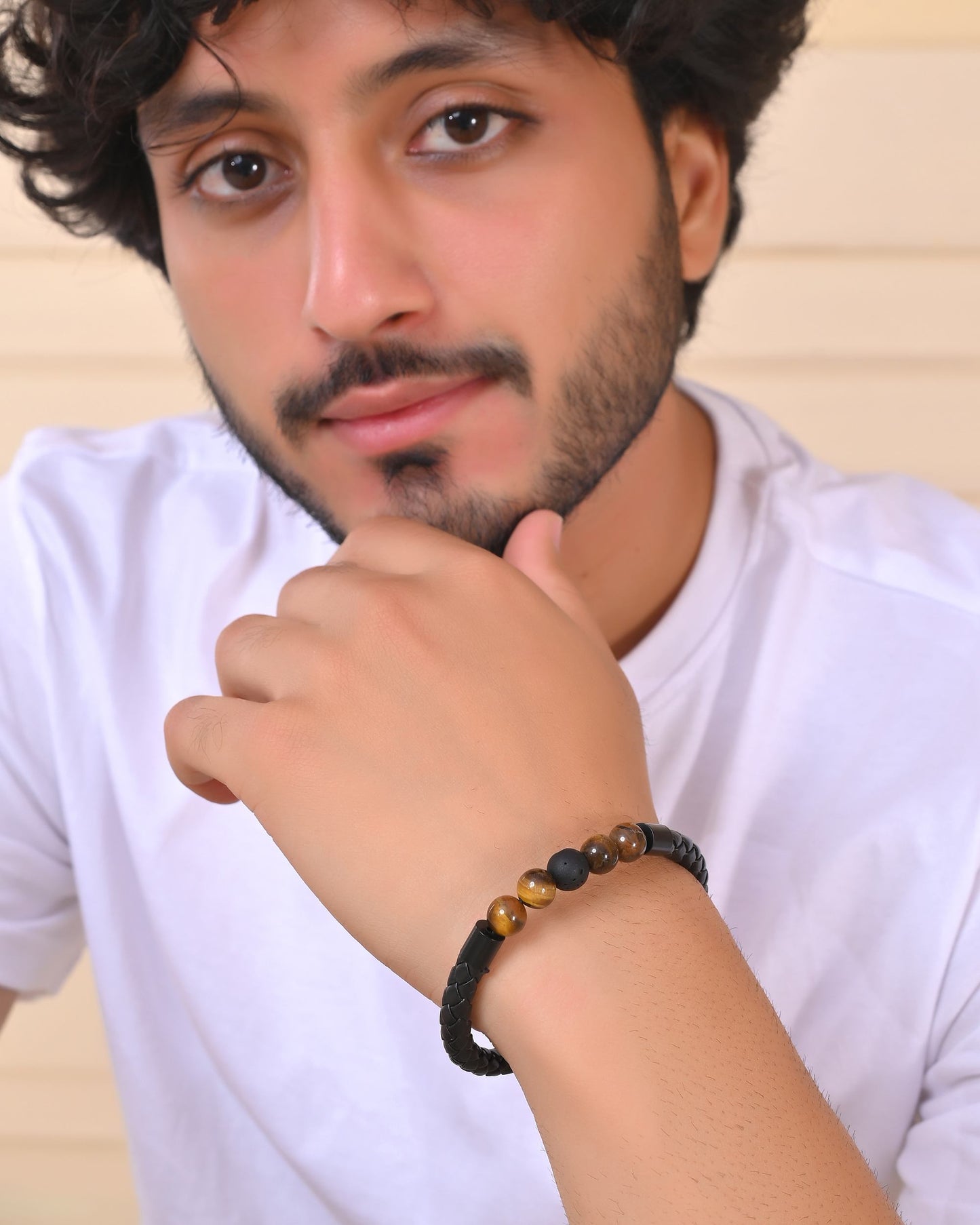 VOJ Men Leather Cuff Bracelet - Swadesiicart