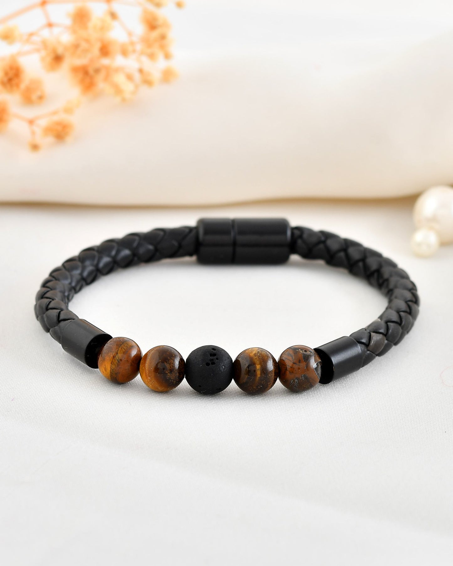 VOJ Men Leather Cuff Bracelet - Swadesiicart