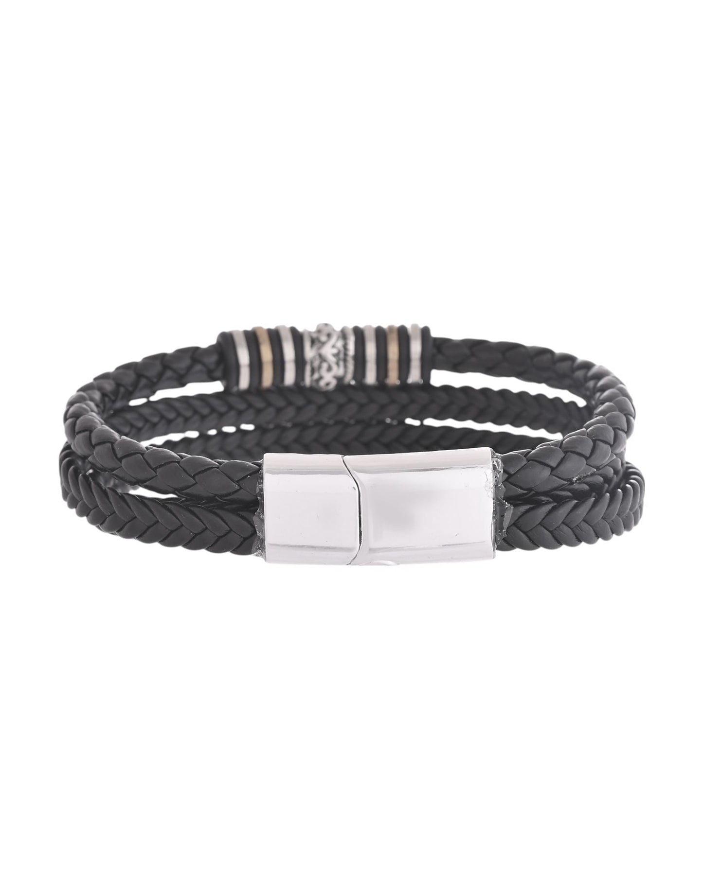 VOJ Men Leather Multistrand Bracelet - Swadesiicart