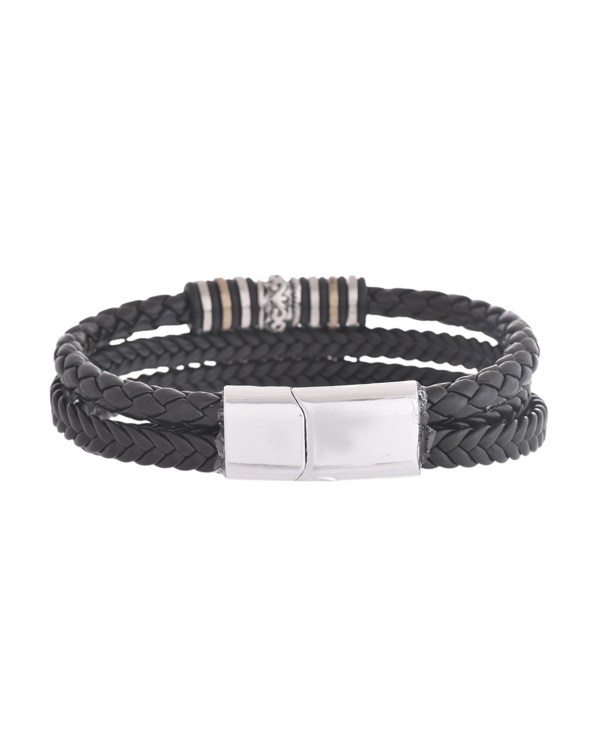VOJ Men Leather Multistrand Bracelet - Swadesiicart
