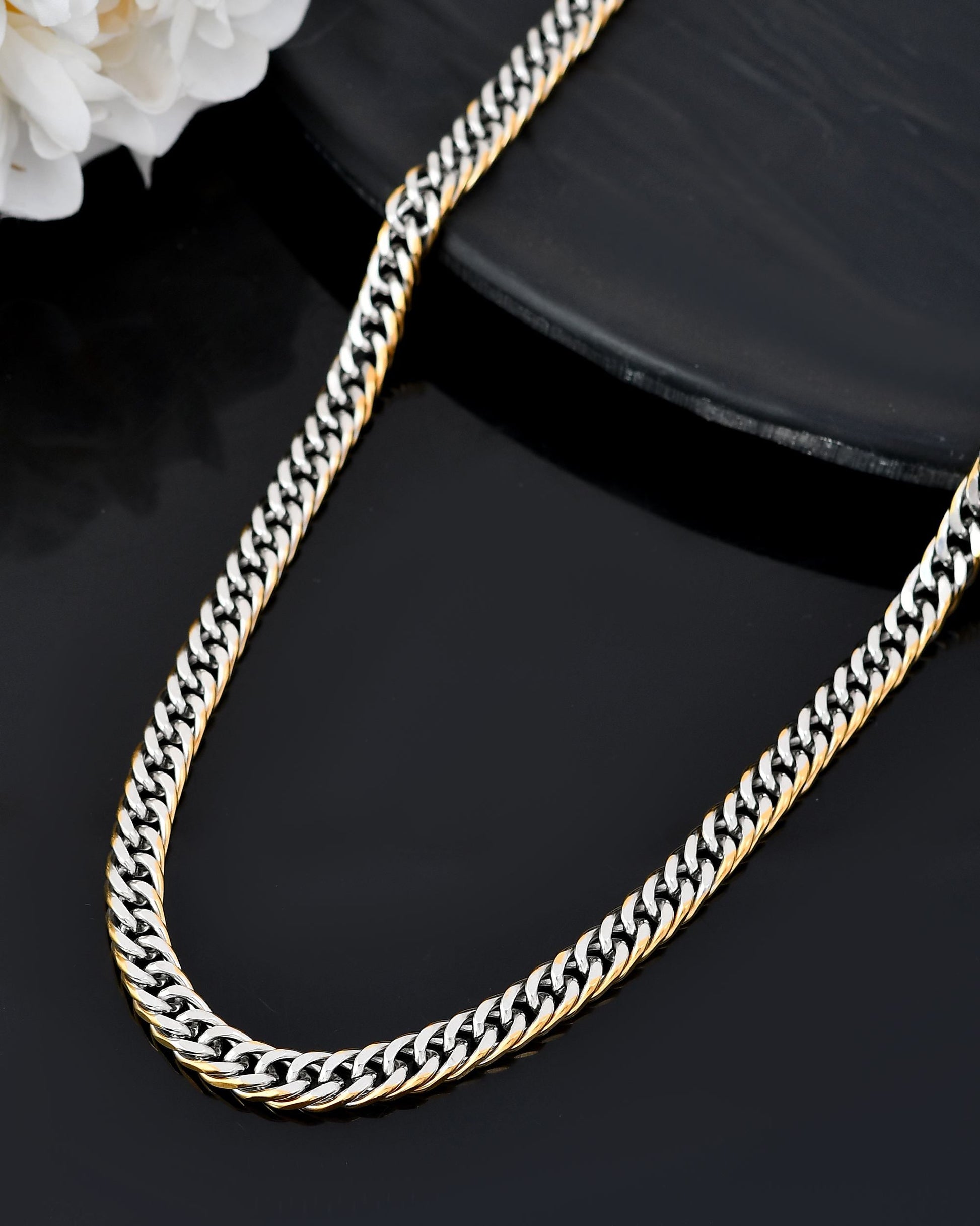 VOJ Men Dual-Plated Stainless Steel Linked Fashionable Chain - Swadesiicart