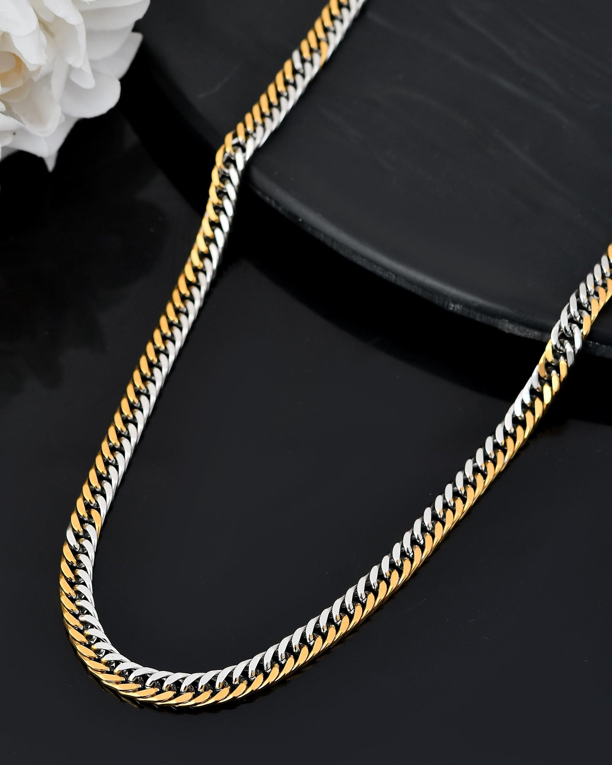 VOJ Men Dual-Plated Stainless Steel Fashionable Chain - Swadesiicart