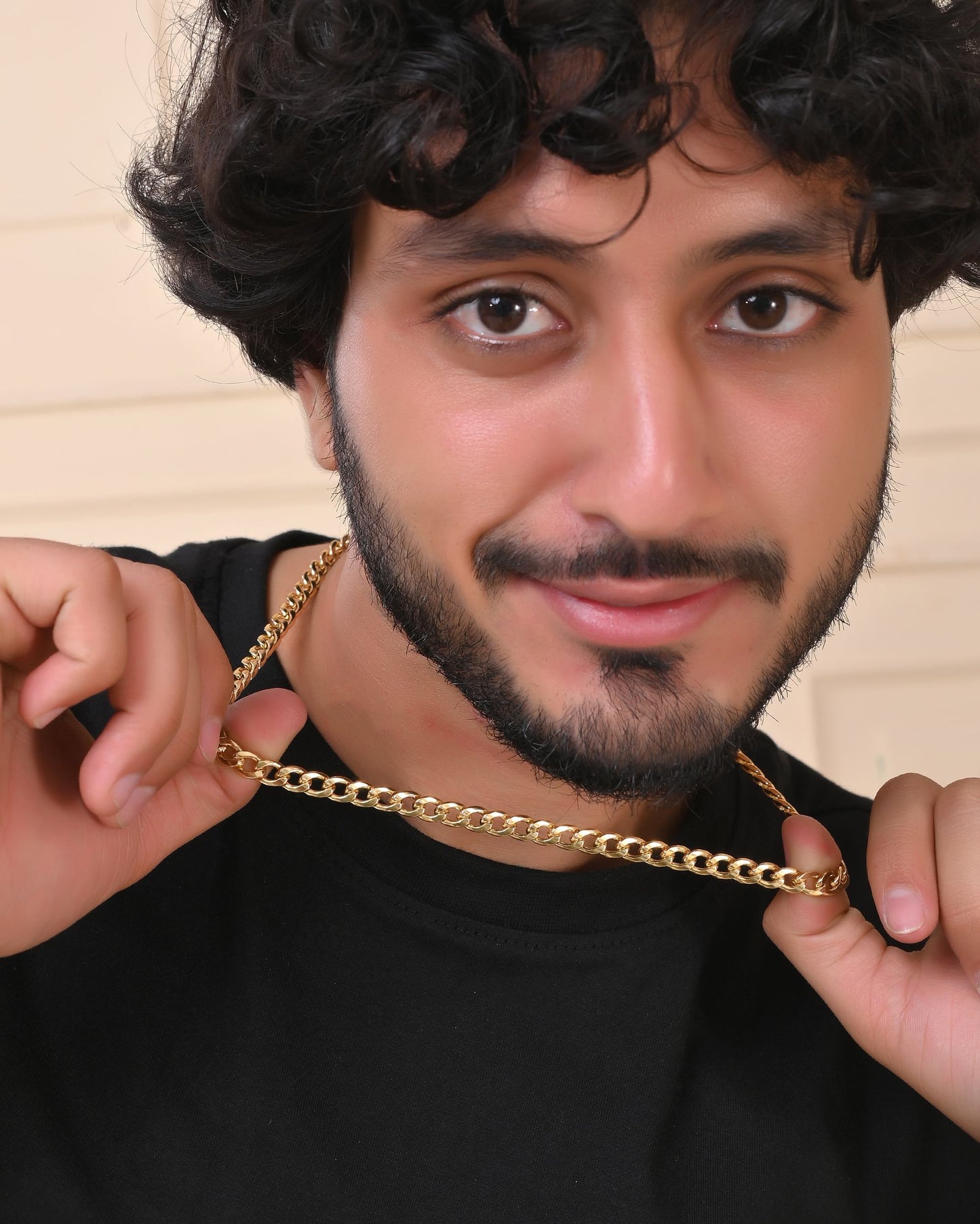 VOJ Gold Polished Stainless Steel Classic Linked Chain For Men - Swadesiicart
