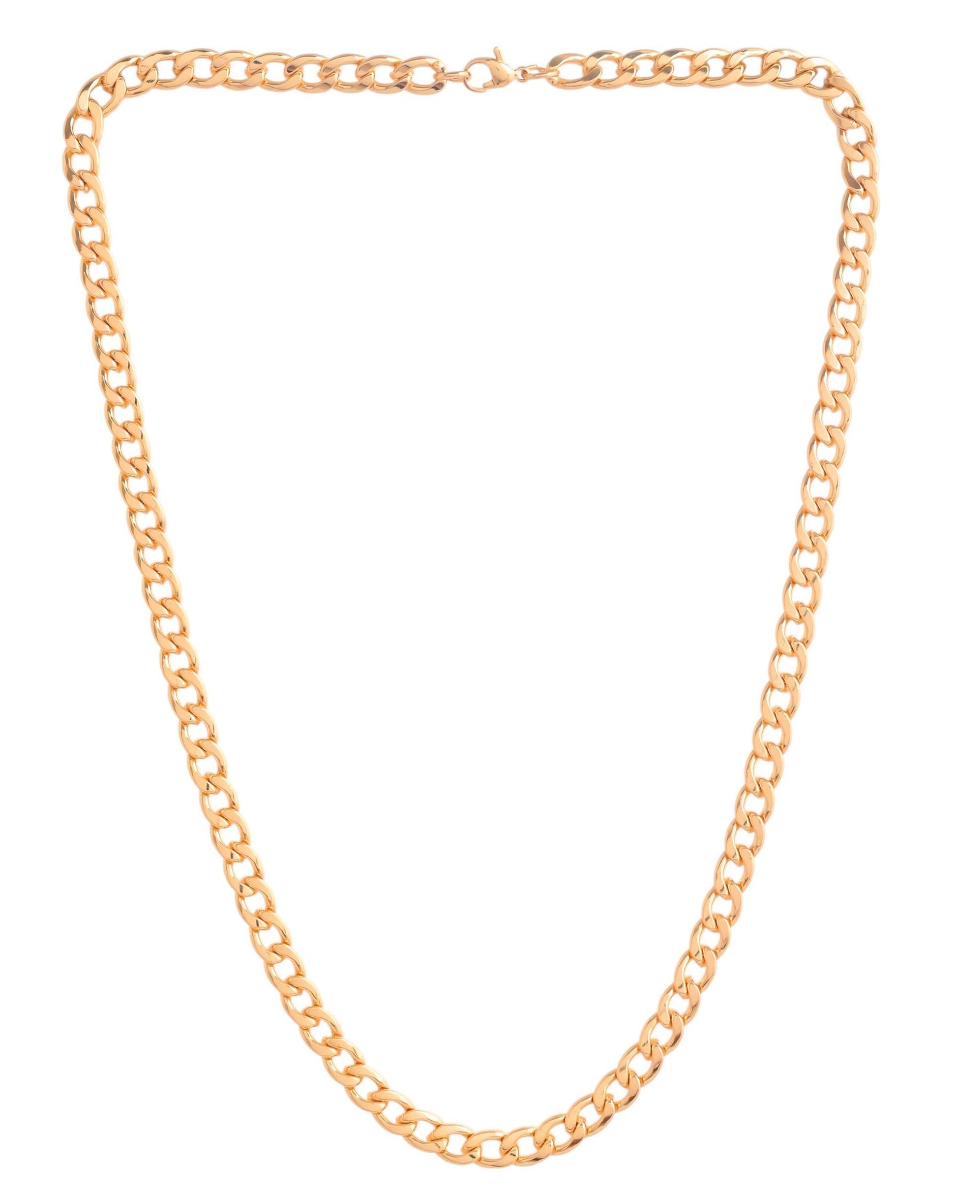 VOJ Gold Polished Stainless Steel Classic Linked Chain For Men - Swadesiicart