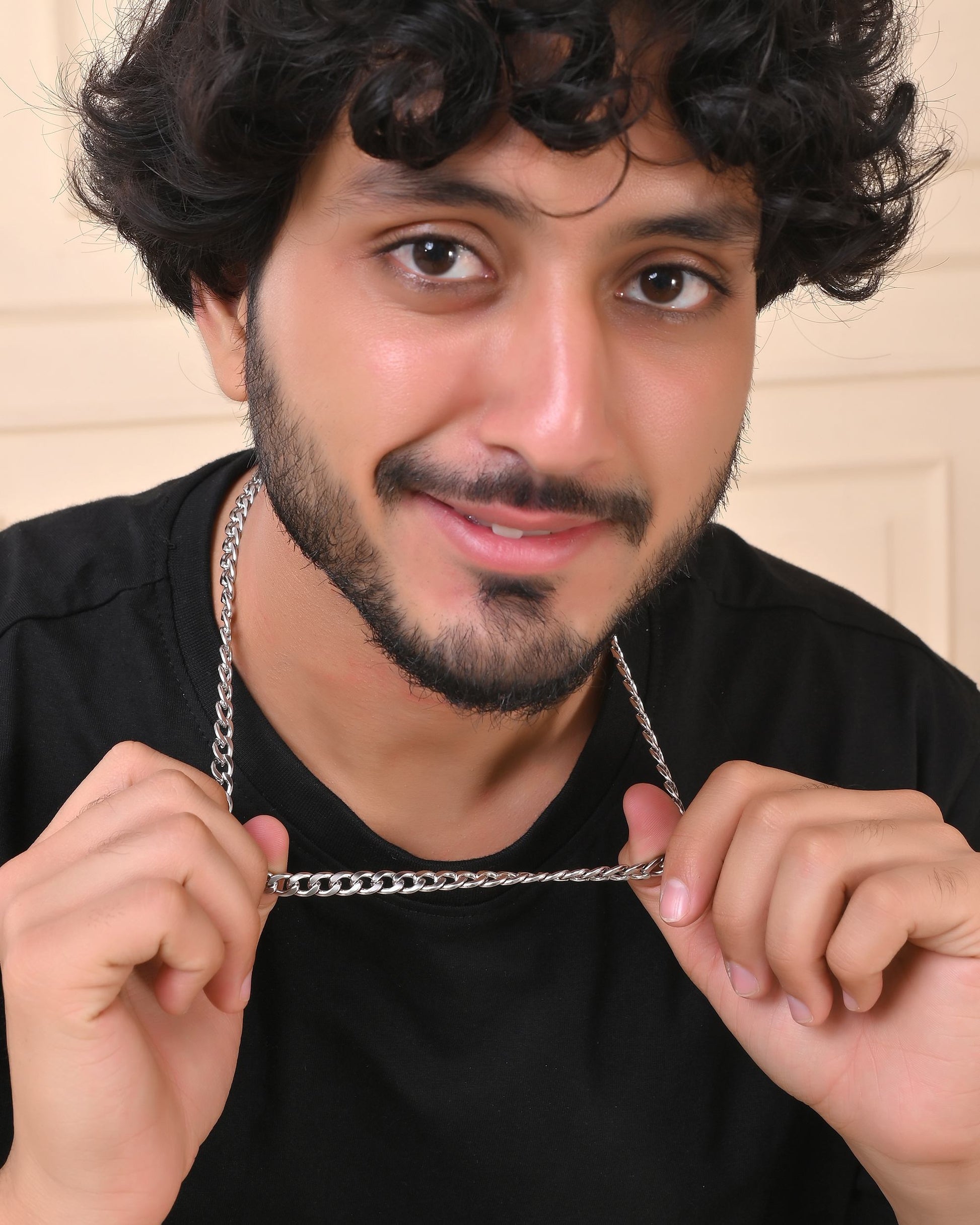 VOJ Silver Plated Stainless Steel Classic Linked Chain For Men - Swadesiicart