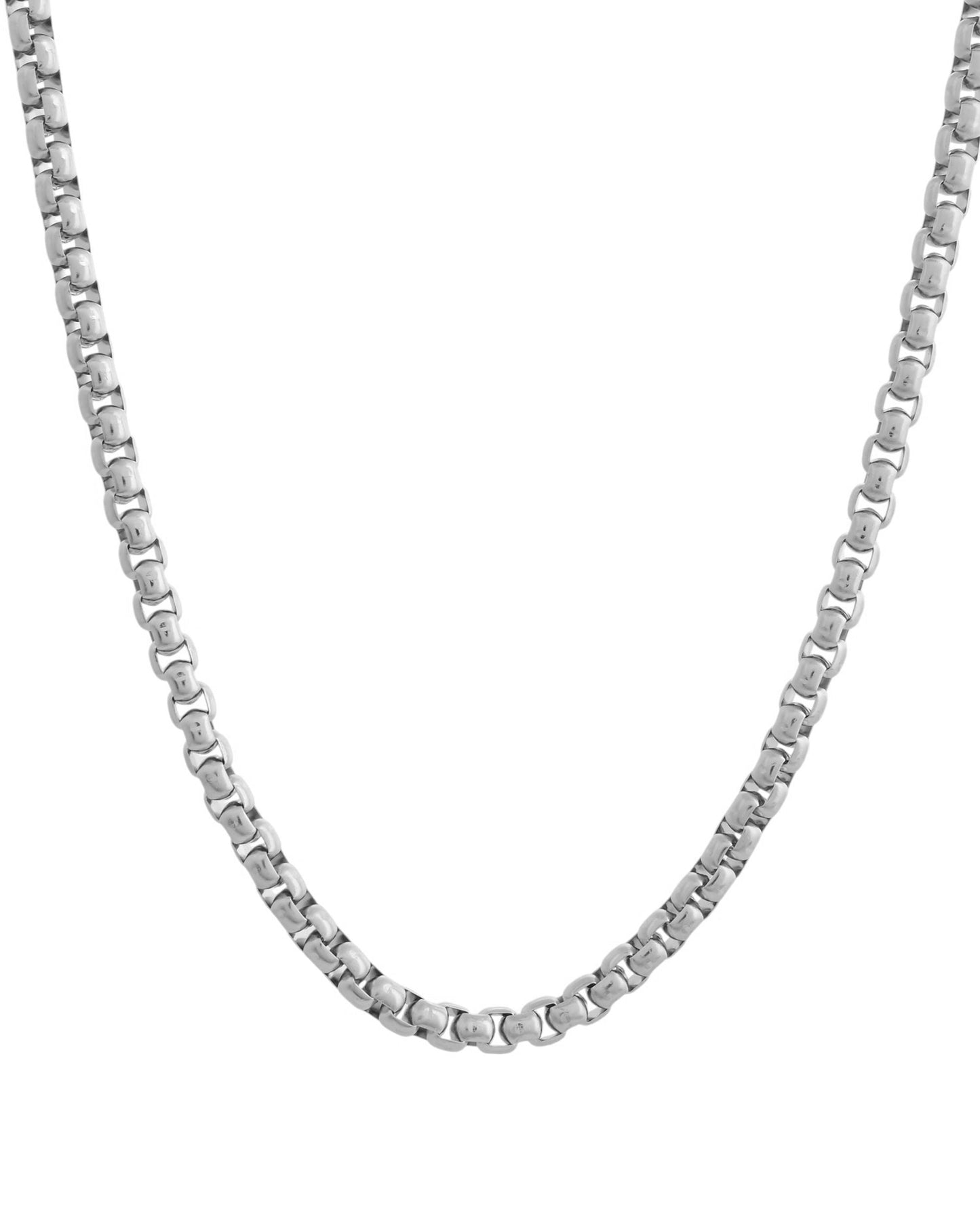 VOJ Men Stainless Steel Silver-Plated Minimal Chain - Swadesiicart